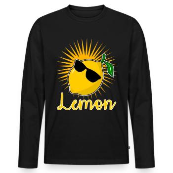 Zitrone - Männer Premium Bio Langarmshirt - Schwarz - Vorne - Nico (187cm)