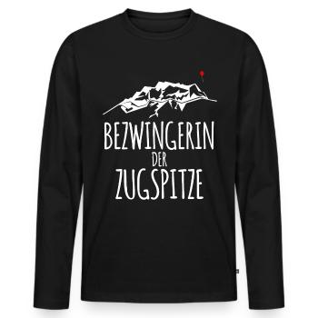 Zugspitze mountains hiking - Men's Premium Organic Long Sleeve Shirt - black - Front - Nico (187cm)