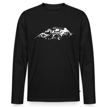 Zugspitze mountain sketch - Men's Premium Organic Long Sleeve Shirt - black - Front - Nico (187cm)