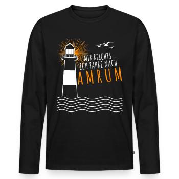 Amrum Spruch - Mir reichts - Männer Premium Bio Langarmshirt - Schwarz - Vorne - Nico (187cm)