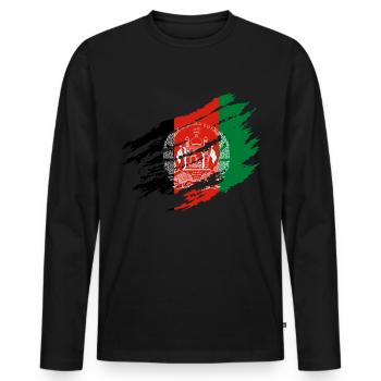 Afghanistan Flag Afghan - Men's Premium Organic Long Sleeve Shirt - black - Front - Nico (187cm)