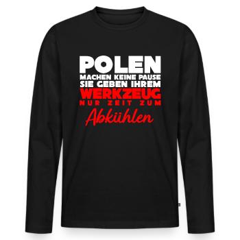 Polnisch Polska Polen Pole Arbeit - Männer Premium Bio Langarmshirt - Schwarz - Vorne - Nico (187cm)