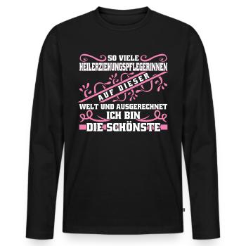 Heilerziehungspflegerin Design - Männer Premium Bio Langarmshirt - Schwarz - Vorne - Nico (187cm)
