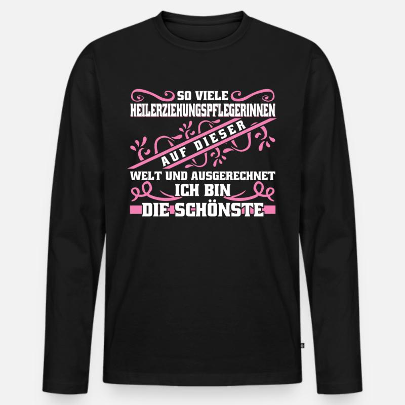 Heilerziehungspflegerin Design - Männer Premium Bio Langarmshirt - Schwarz