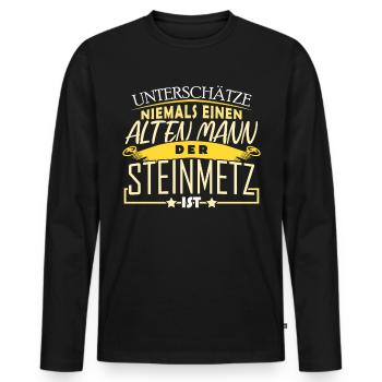 Steinmetz Bildhauer - Männer Premium Bio Langarmshirt - Schwarz - Vorne - Nico (187cm)