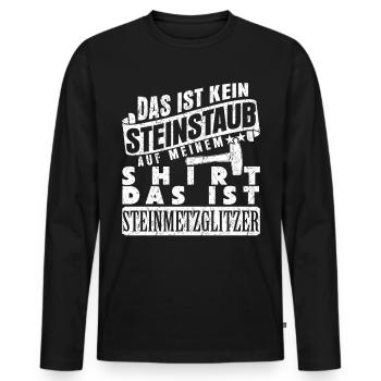 Steinmetzhammer Bildhauer Steinmetz - Männer Premium Bio Langarmshirt - Schwarz - Vorne - Nico (187cm)