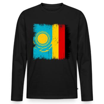 Kazakhstan Allemagne drapeau Kazakhstan - T-shirt manches longues Premium bio Homme - noir - Devant - Nico (187cm)