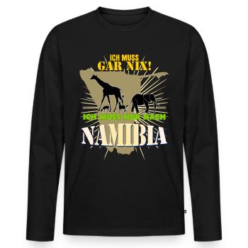 Urlaub Afrika Namibia - Männer Premium Bio Langarmshirt - Schwarz - Vorne - Nico (187cm)
