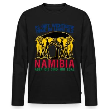 Urlaub in Namibia - Männer Premium Bio Langarmshirt - Schwarz - Vorne - Nico (187cm)