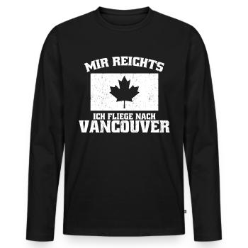 Vancouver Mir Rich Canada - Men's Premium Organic Long Sleeve Shirt - black - Front - Nico (187cm)