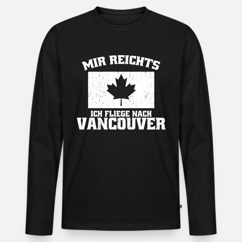 Vancouver Mir Reichts Kanada - Männer Premium Bio Langarmshirt - Schwarz