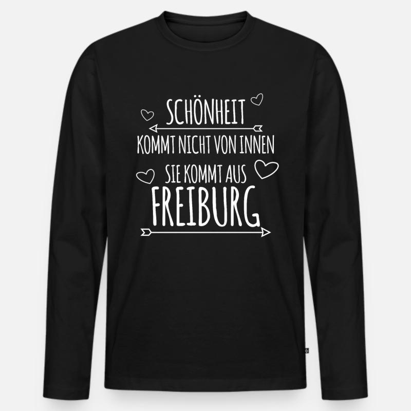 Freiburger Freiburgerin Freiburg - Männer Premium Bio Langarmshirt - Schwarz