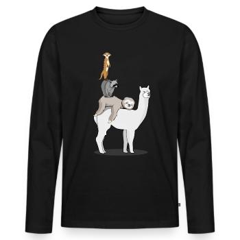 Bremer Alpagasa Paresseux Raton laveur Brême - T-shirt manches longues Premium bio Homme - noir - Devant - Nico (187cm)