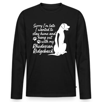 Rhodesian Ridgeback Dog - Männer Premium Bio Langarmshirt - Schwarz - Vorne - Nico (187cm)