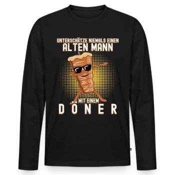 Döner Kebab - Männer Premium Bio Langarmshirt - Schwarz - Vorne - Nico (187cm)