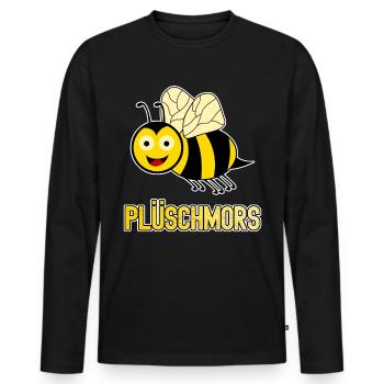 Plattdeutsch Hummeln Plüschmors - Männer Premium Bio Langarmshirt - Schwarz - Vorne - Nico (187cm)