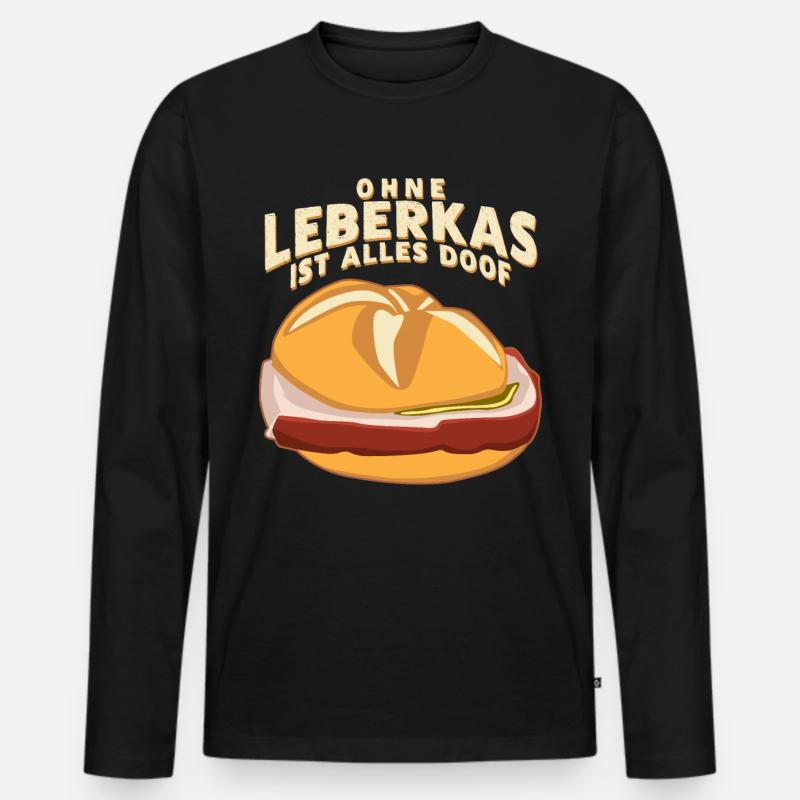 Leberkäse Leberkäsesemmel Leberkas - Männer Premium Bio Langarmshirt - Schwarz
