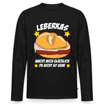Leberkäse Leberkas - Männer Premium Bio Langarmshirt - Schwarz - Vorne - Nico (187cm)