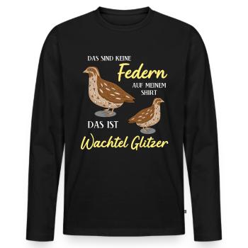 Wachteln Federn Wachtel - Männer Premium Bio Langarmshirt - Schwarz - Vorne - Nico (187cm)