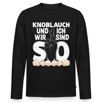 Knoblauch und Ich Knoblauchzehen Garlic - Männer Premium Bio Langarmshirt - Schwarz - Vorne - Nico (187cm)