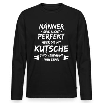 Kutsche Pferdekutsche Männer Kutscher - Männer Premium Bio Langarmshirt - Schwarz - Vorne - Nico (187cm)