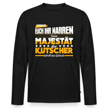 Kutsche Pferdekutsche Witz Kutscher - Männer Premium Bio Langarmshirt - Schwarz - Vorne - Nico (187cm)