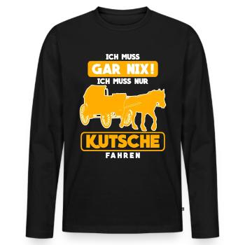 Kutsche Pferdekutsche Pferd Kutscher - Männer Premium Bio Langarmshirt - Schwarz - Vorne - Nico (187cm)