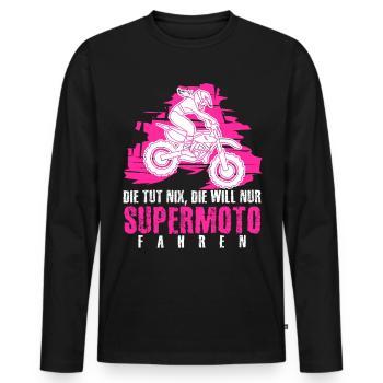 Motorcross Proverbes filles motocross - T-shirt manches longues Premium bio Homme - noir - Devant - Nico (187cm)