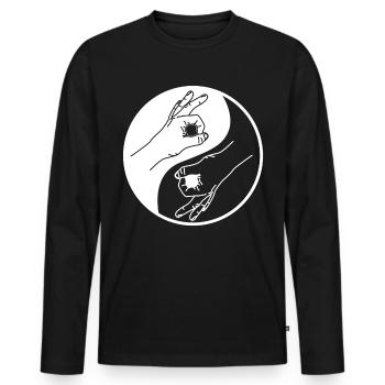Looked in Looked in - Men's Premium Organic Long Sleeve Shirt - black - Front - Nico (187cm)