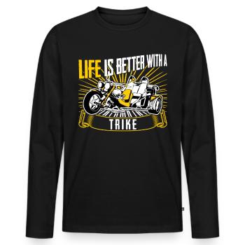 Triker Trikes Trike Rider Saying Trike - Men's Premium Organic Long Sleeve Shirt - black - Front - Nico (187cm)
