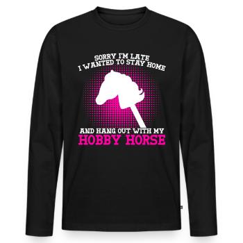 Cheval de bataille Hobbyhorse Hobby Horse - T-shirt manches longues Premium bio Homme - noir - Devant - Nico (187cm)