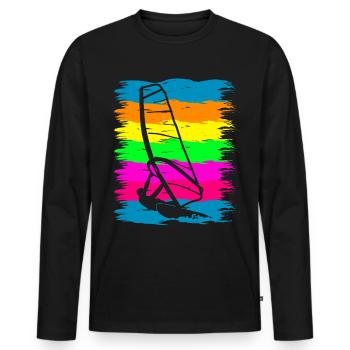 Windsurfing Windsurfen Sport Windsurfer - Männer Premium Bio Langarmshirt - Schwarz - Vorne - Nico (187cm)
