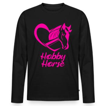 Cheval de bataille Coeur Hobbyhorse Hobby Horse - T-shirt manches longues Premium bio Homme - noir - Devant - Nico (187cm)
