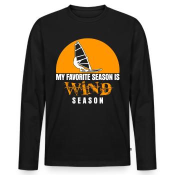 Windsurfing Season Windsurfen Windsurfer - Männer Premium Bio Langarmshirt - Schwarz - Vorne - Nico (187cm)