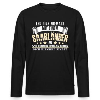 Saarländer Saarländisch Saarland - Männer Premium Bio Langarmshirt - Schwarz - Vorne - Nico (187cm)