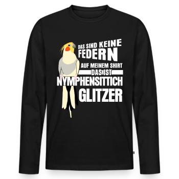 Nymphensittich Federn Nymphensittiche - Männer Premium Bio Langarmshirt - Schwarz - Vorne - Nico (187cm)