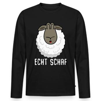 Schaf Spruch lustig Schafe - Männer Premium Bio Langarmshirt - Schwarz - Vorne - Nico (187cm)