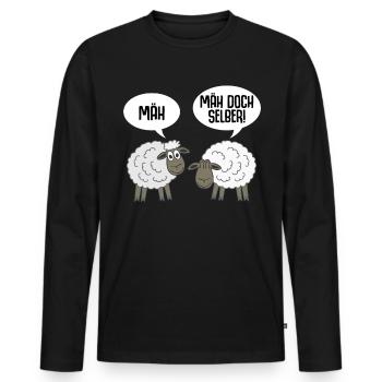 Schaf lustig Schafe - Männer Premium Bio Langarmshirt - Schwarz - Vorne - Nico (187cm)