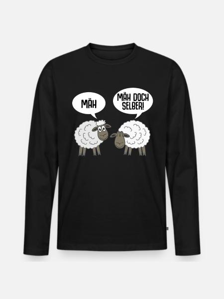 Schaf lustig Schafe - Männer Premium Bio Langarmshirt - Schwarz