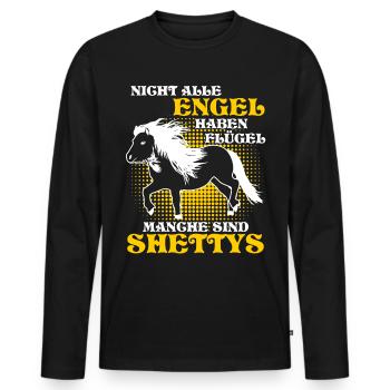 Shetty Shetland Ponys Pferd Shetlandpony - Männer Premium Bio Langarmshirt - Schwarz - Vorne - Nico (187cm)
