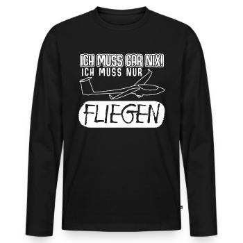 Segelflug Segelflugzeug Segelfliegen - Männer Premium Bio Langarmshirt - Schwarz - Vorne - Nico (187cm)