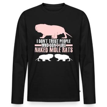 Naked Mole Rats Nacktmull - Men's Premium Organic Long Sleeve Shirt - black - Front - Nico (187cm)