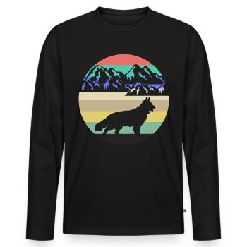 Chiens de berger Berges Bergers Blancs - T-shirt manches longues Premium bio Homme - noir - Devant - Nico (187cm)