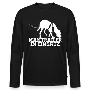 Mantrailing Mantrailer im Einsatz - Männer Premium Bio Langarmshirt - Schwarz - Vorne - Nico (187cm)