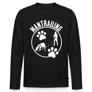 Mantrailing Search Dog Tracking Dog - Men's Premium Organic Long Sleeve Shirt - black - Front - Nico (187cm)