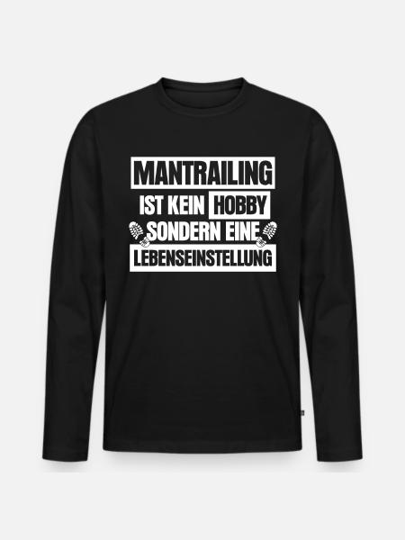 Mantrailing - Männer Premium Bio Langarmshirt - Schwarz