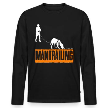 Mantrailing Rescue Dog Tracking Dog - Men's Premium Organic Long Sleeve Shirt - black - Front - Nico (187cm)