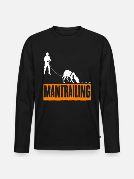 Mantrailing Rettungshund Fährtenhund - Männer Premium Bio Langarmshirt - Schwarz
