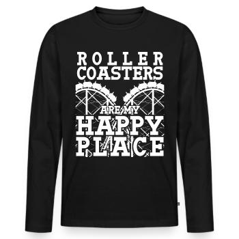 Roller Coaster Kirmes Roller Coasters - Men's Premium Organic Long Sleeve Shirt - black - Front - Nico (187cm)