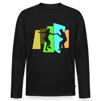 Boogie Woogie Swing Danse rétro - T-shirt manches longues Premium bio Homme - noir - Devant - Nico (187cm)